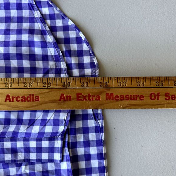 Ledbury Mens Purple Gingham Check Button Up Long Sleeve Medium 15 1/2 - Picture 7 of 8